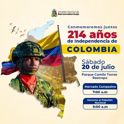 ALCALDÍA DISTRITAL INVITA A CONMEMORAR  LOS 214 AÑOS DE LA INDEPENDENCIA DE  COLOMBIA